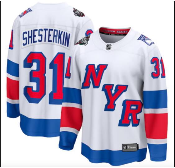 Men New York Rangers #31 Shesterkin white 2024 Hockey Stadium Series White Jersey